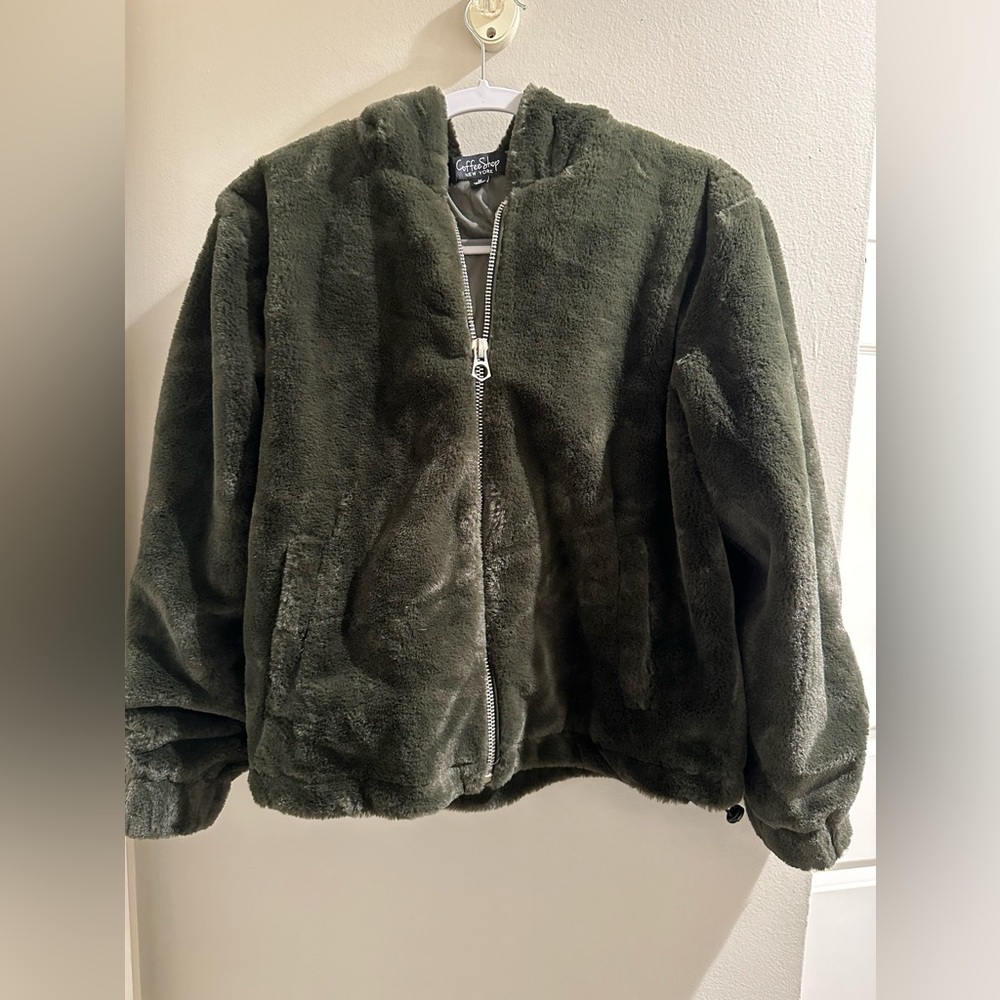 Dark Green teddy jacket
